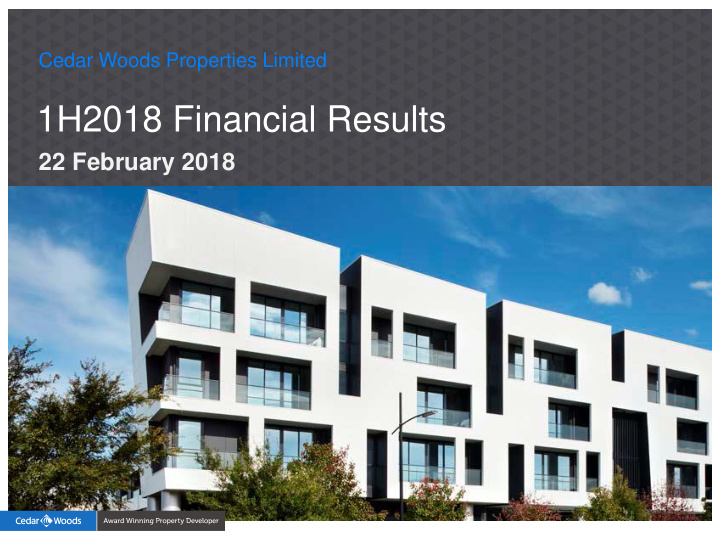 1h2018 financial results