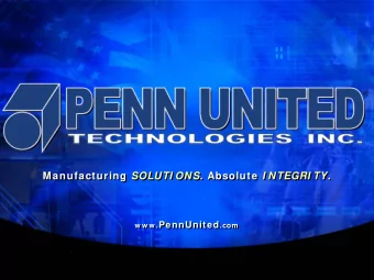 Manufacturing SOLUTI ONS . Absolute I NTEGRI TY. Manufacturing SOLUTI ONS . Absolute I NTEGRI TY. w