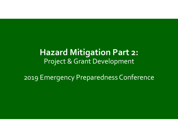 hazard mitigation part 2