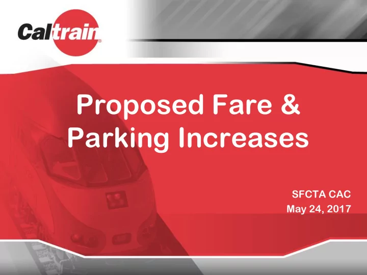 proposed fare parking increases