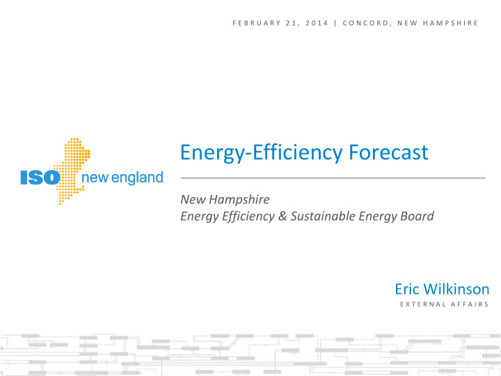 energy efficiency forecast