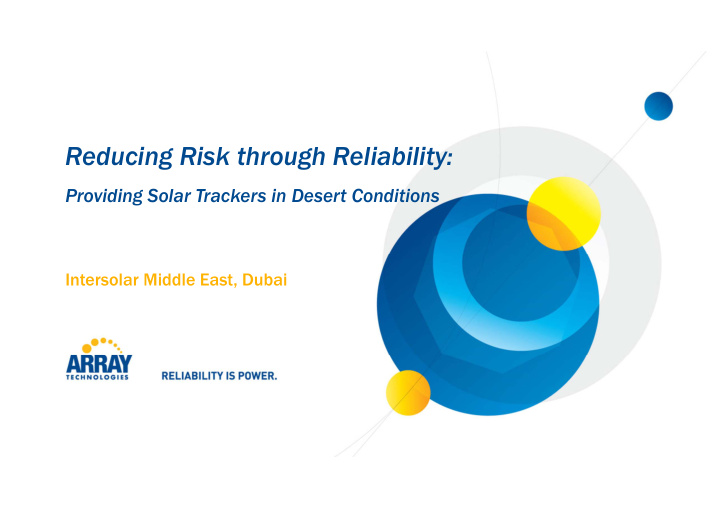 reducing risk through reliability