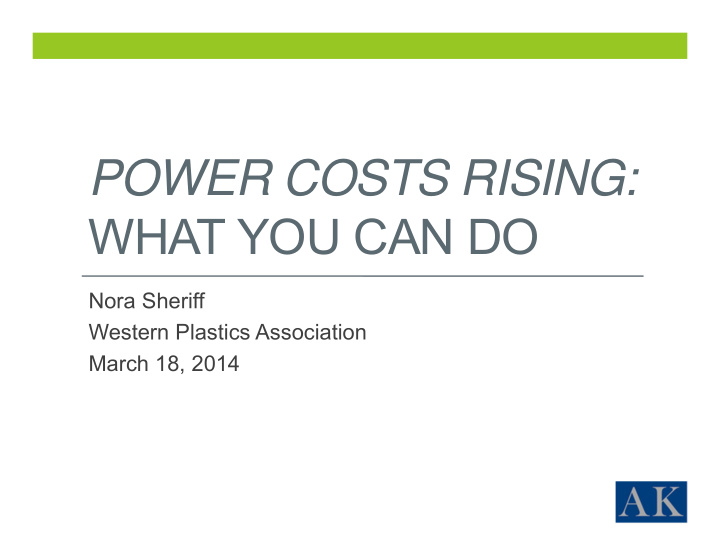 power costs rising what you can do