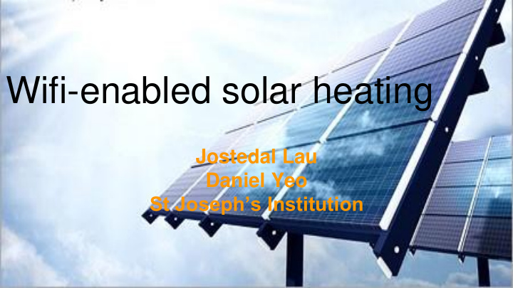 wifi enabled solar heating