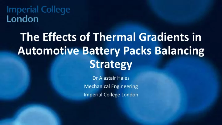 the effects of thermal gradients in