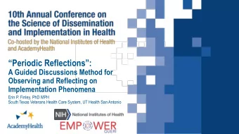 Periodic Reflections:  A Guided Discussions Method for  Observing and Reflecting on