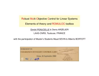 Robust Multi-Objective Control for Linear Systems  Elements of theory and ROMULOC toolbox  Dimitri