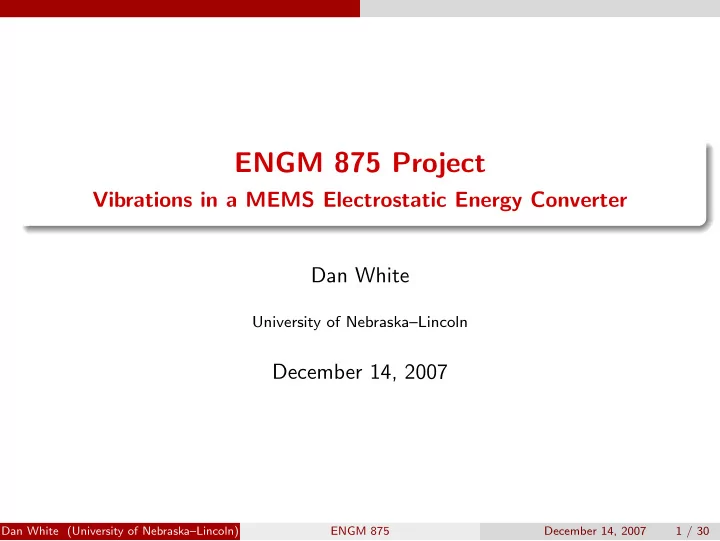 engm 875 project