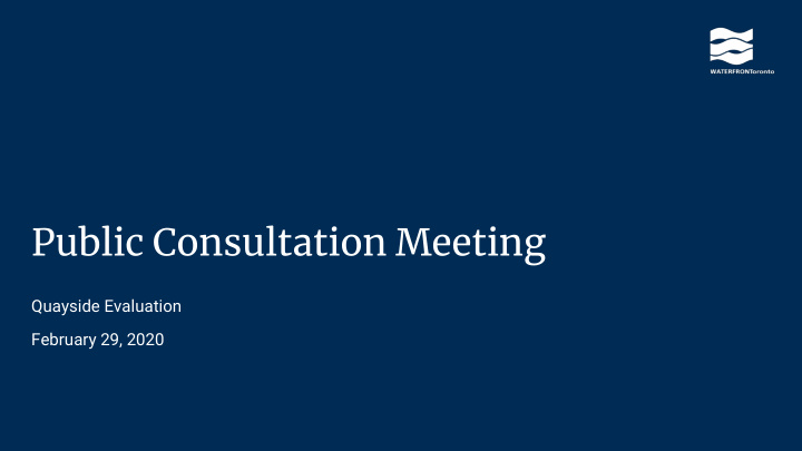 public consultation meeting