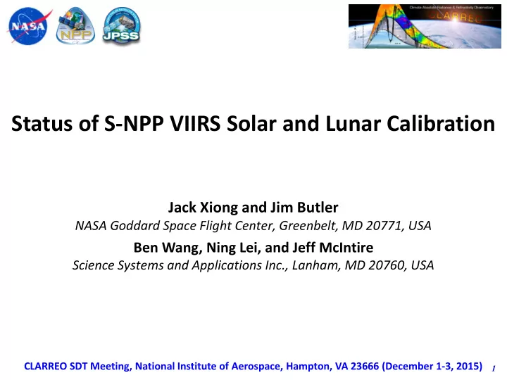 status of s npp viirs solar and lunar calibration