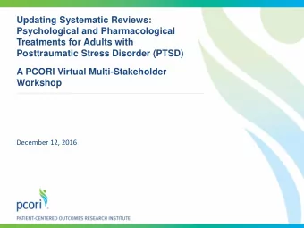 Updating Systematic Reviews:  Psychological and Pharmacological  Treatments for Adults with
