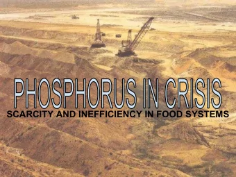 SCARCITY AND INEFFICIENCY IN FOOD SYSTEMS  What is Phosphorus?  Etymology: from Ancient Greek