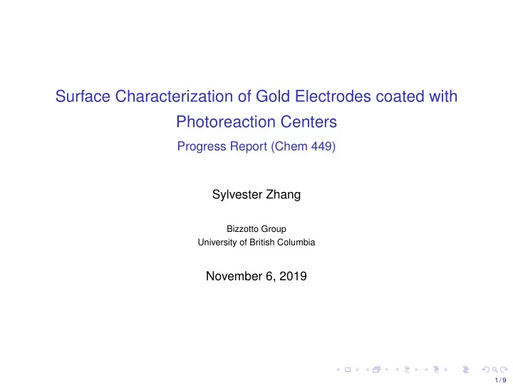 surface characterization of gold electrodes coated with