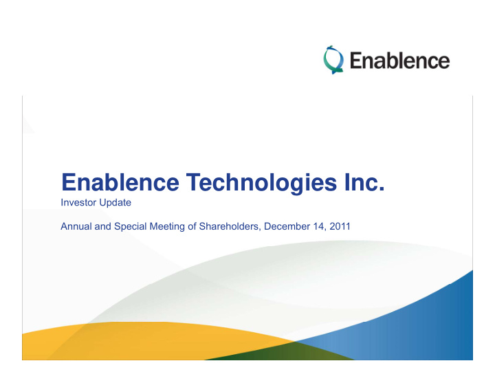 enablence technologies inc