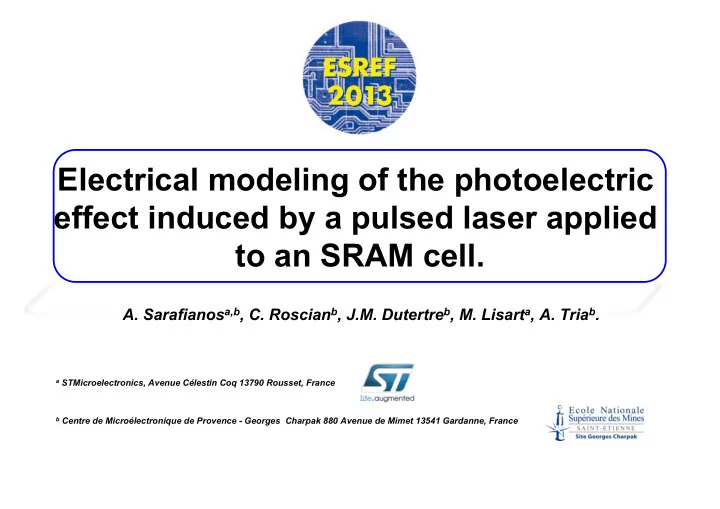 electrical modeling of the photoelectric effect induced