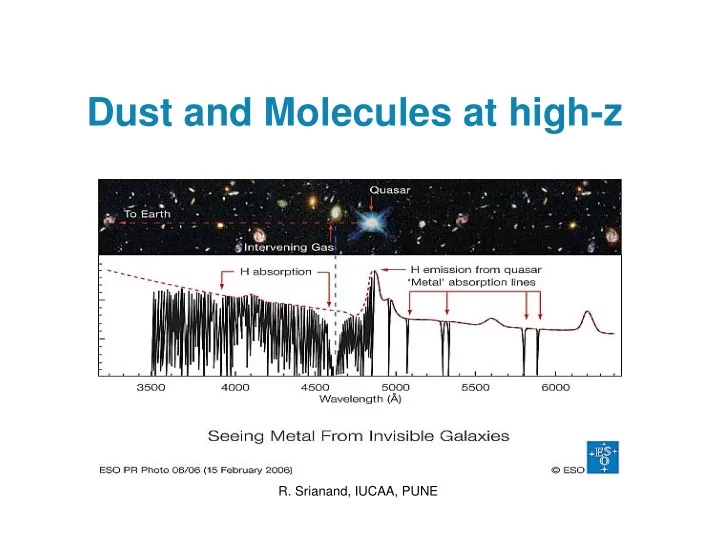 dust and molecules at high z