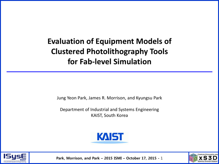 evaluation of equipment models of clustered