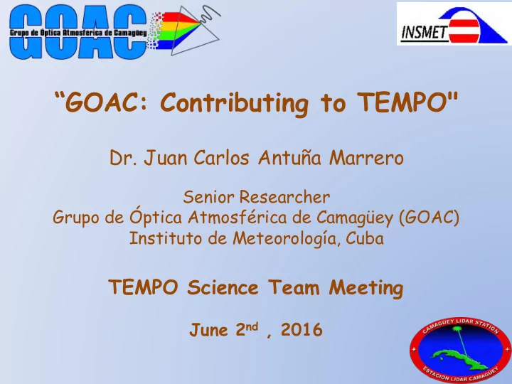 goac contributing to tempo