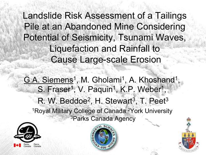 landslide risk assessment of a tailings pile at an