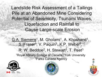 Landslide Risk Assessment of a Tailings  Pile at an Abandoned Mine Considering  Potential of