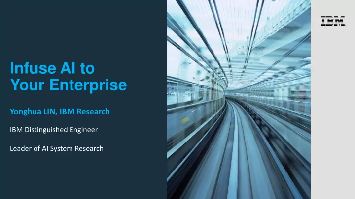 infuse ai to your enterprise