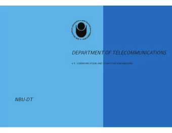 DEPARTMENT OF TELECOMMUNICATIONS  5.3. COMMUNICATION AND COMPUTER ENGINEERING  NBU-DT  THE