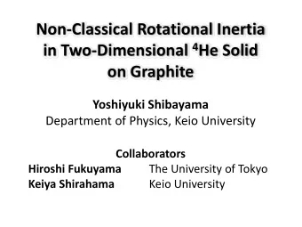 Non  Classical Rotational Inertia in Two  Dimensional 4 He Solid on Graphite Yoshiyuki
