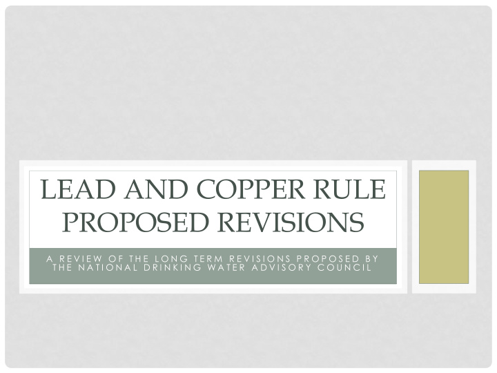 proposed revisions