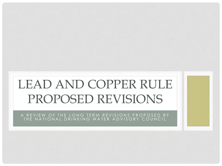 proposed revisions