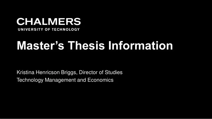 master s thesis information