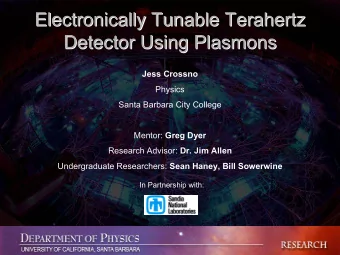Electronically Tunable Terahertz  Electronically Tunable Terahertz  Detector Using Plasmons