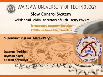 Slow Control System  Veksler and Baldin Laboratory of High Energy Physics  Temperature measurment