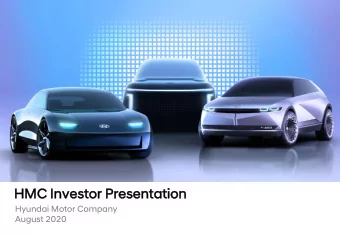 HM  HMC In  Investor  stor Present  sentati  ation  on  Hyundai Motor Company  August 2020