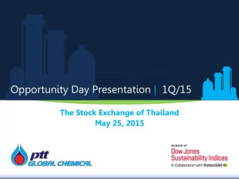 Opportunity Day Presentation |  1Q/15  The Stock Exchange of Thailand  May 25, 2015  DISCLAIMER