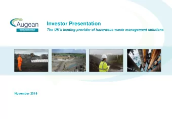 Investor Presentation  The UKs leading provider of hazardous waste management solutions