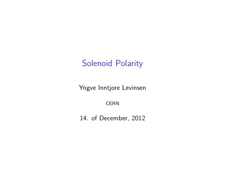 solenoid polarity