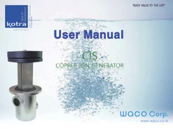 User Manual  www.waco.co.kr  CONTENTS  What is CIS?  A)PRINCIPLE  B)SILVER ION  C)SAFETY