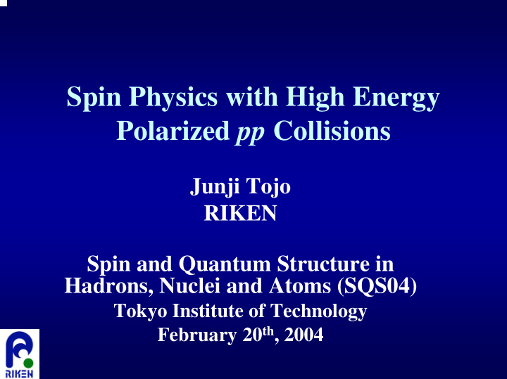spin physics with high energy polarized pp collisions