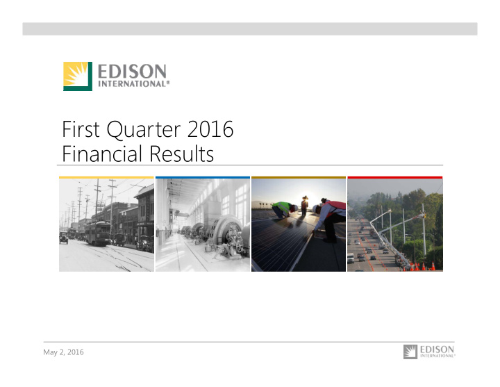 first quarter 2016 financial results