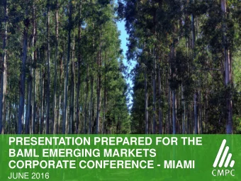 CORPORATE CONFERENCE - MIAMI  JUNE 2016  1  AGENDA  I.  COMPANY DESCRIPTION CMPCS VALUE PROPOSAL