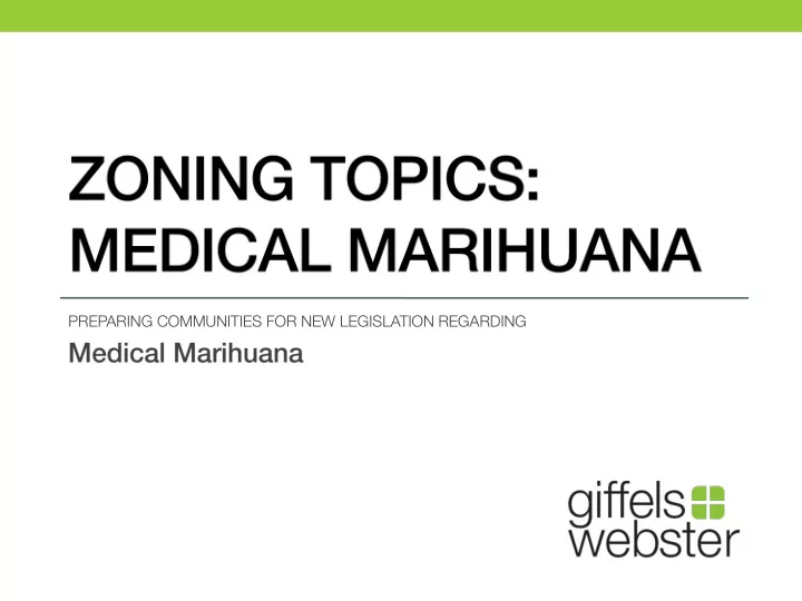 preparing communities for new legislation regarding