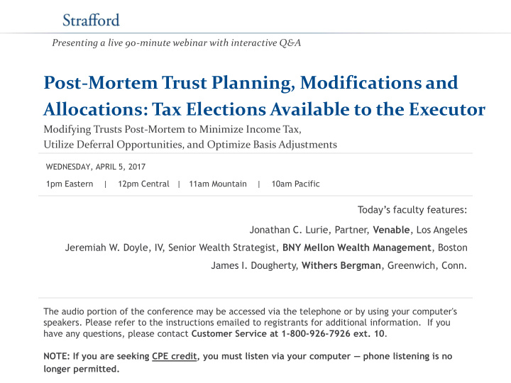 post mortem trust planning modifications and allocations