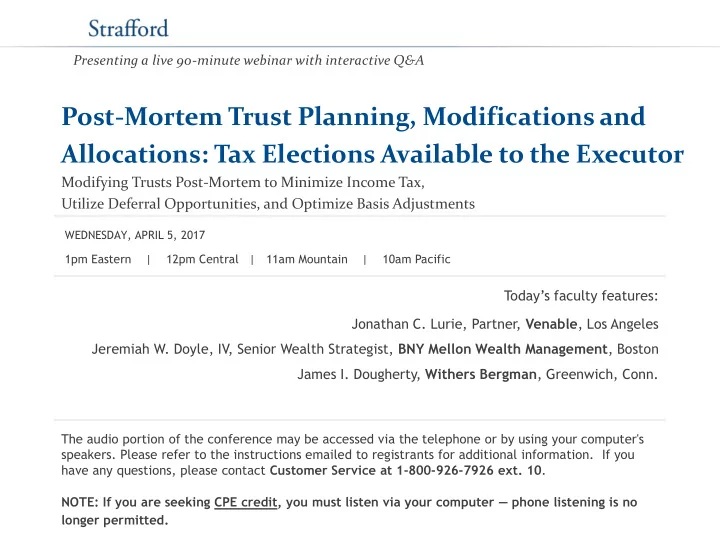 post mortem trust planning modifications and allocations
