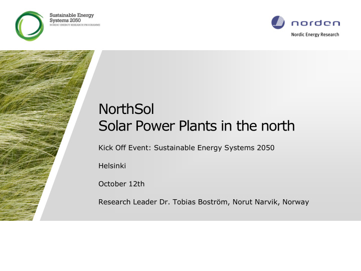 solar power plants in the north