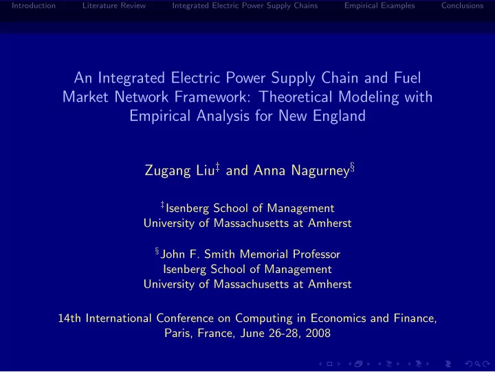 an integrated electric power supply chain and fuel market