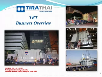TRT  Business Overview 300 MVA  220  69  24 kV  Metropolitan Electricity Authority  Chidlom