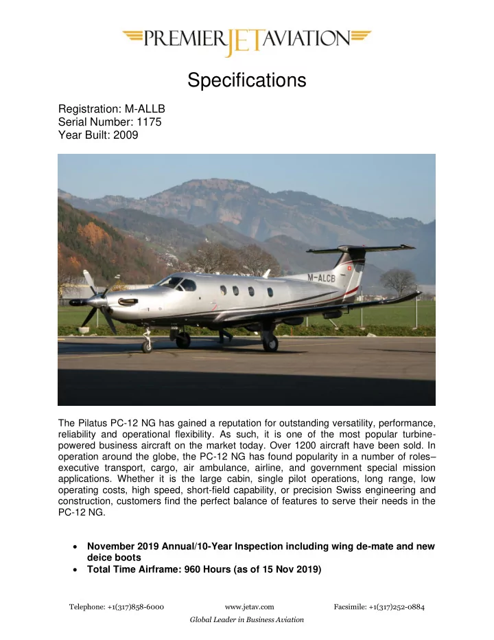 specifications