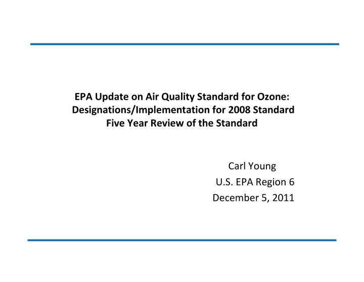 epa update on air quality standard for ozone designations