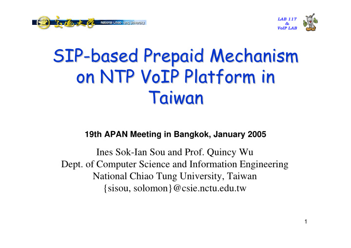 sip based prepaid mechanism based prepaid mechanism sip