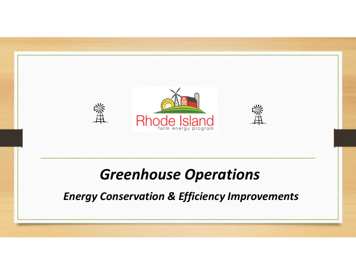 greenhouse operations